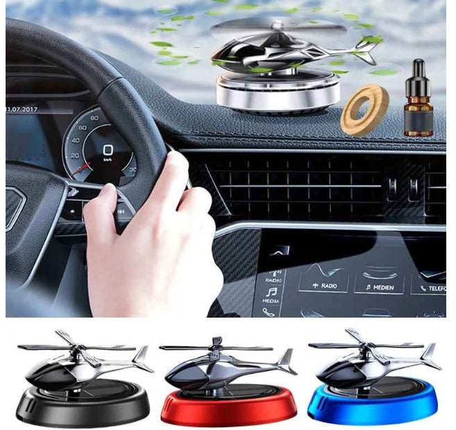 Solar Powered Car Aroma Diffuser – Helicopter Design Air Freshener Perfume for Dashboard